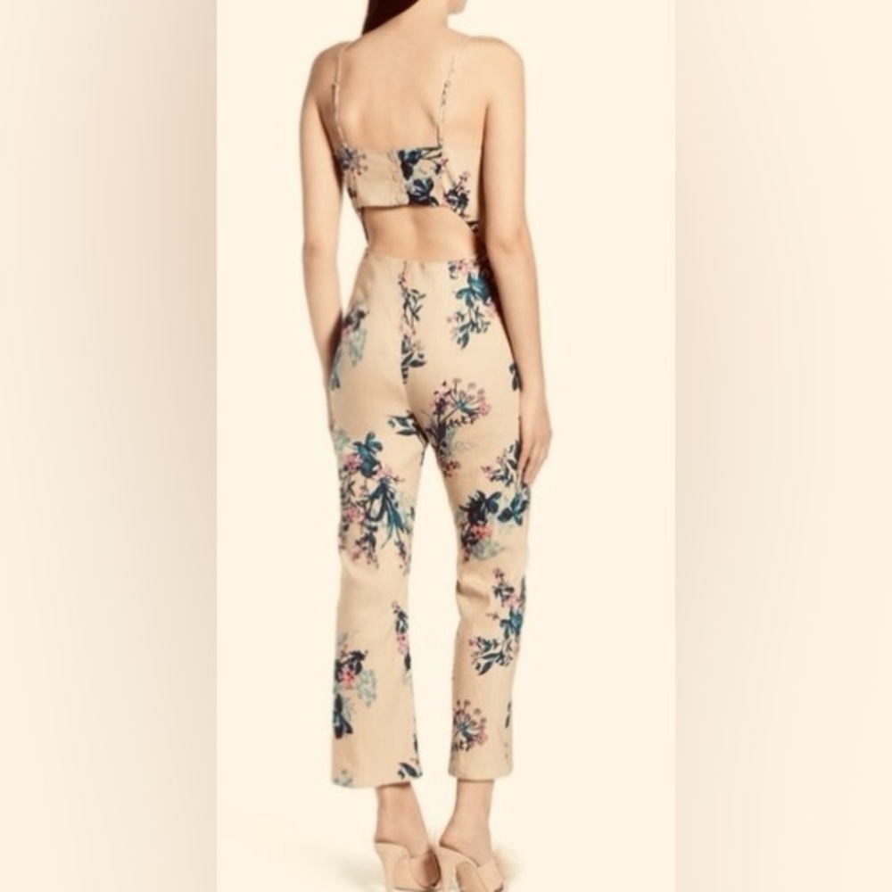 LEITH Cropped Linen Floral Jumpsuit | S - Picture 3 of 14